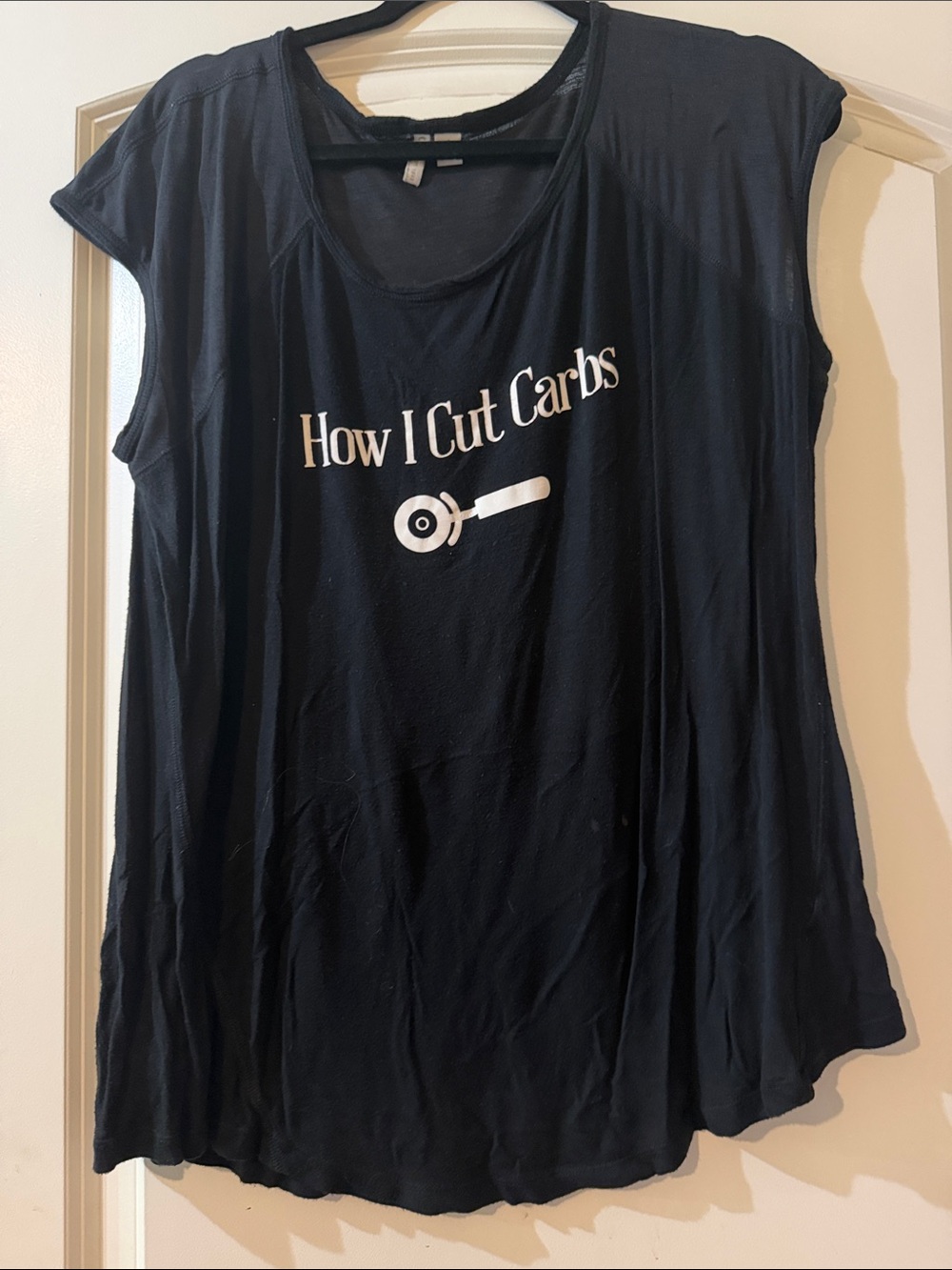 Cato Navy Blue Short Sleeve Tee "How I Cut Carbs"